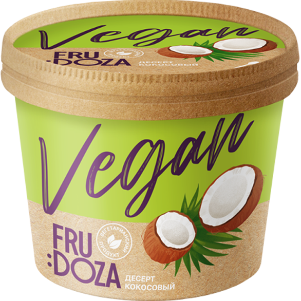 “FRUDOZA VEGAN” vegetarian coconut dessert. 